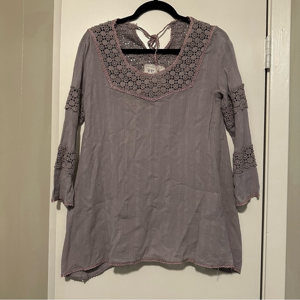 Free People FP One lavender boho blouse size S